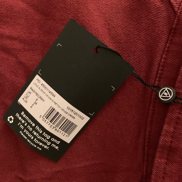 Missguided Button Front Red Denim Dress [NWT] - Picture 3 of 3